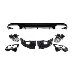 Купить Задний диффузор с насадками Black (Дизайн AMG53) для Mercedes E-class coupe C238