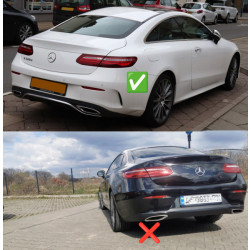 Купить Задний диффузор с насадками Black (Дизайн AMG53) для Mercedes E-class coupe C238