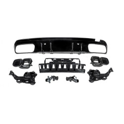 Купити Задній дифузор з насадками Black (Дизайн С63 2018-2021) для Mercedes C-сlass W205 рр