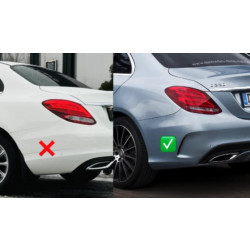 Купити Задній дифузор з насадками Black (Дизайн С63 2018-2021) для Mercedes C-сlass W205 рр