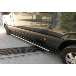 Купити Бокові пороги Duru (2 шт., алюміній) Середня база - передній привід для Mercedes Sprinter W907/W910 2018- рр