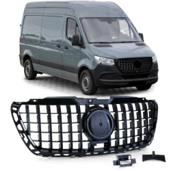 Купить Передняя решетка GT Panamericana Black Premium Без рамки для Mercedes Sprinter W907/W910 2018- гг