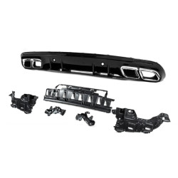 Купить Задний диффузор с насадками Silver (Дизайн С63 2018-2021) для Mercedes C-сlass W205