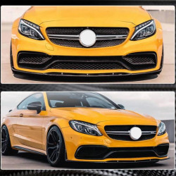 Купить Накладка на передний бампер Lip V1 (для купе/кабриолет C63 AMG 2015-2019, Карбон) для Mercedes C-сlass W205