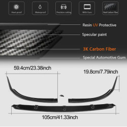 Купить Накладка на передний бампер Lip V1 (для купе/кабриолет C63 AMG 2015-2019, Карбон) для Mercedes C-сlass W205