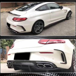 Купить Накладки на задний бампер (для купе/кабриолет C63 AMG 2015-2019, Карбон) для Mercedes C-сlass W205