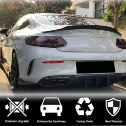 Купить Накладки на задний бампер V2 (для купе/кабриолет AMG-Line/C43 AMG 2015-2019, Карбон) для Mercedes C-сlass W205