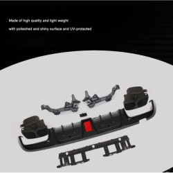Купить Диффузор заднего бампера с насадками (для SD С43 AMG 2015-2019, Карбон) для Mercedes C-сlass W205