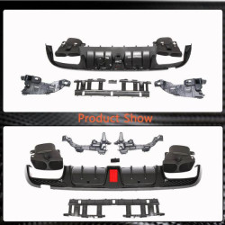 Купить Диффузор заднего бампера с насадками (для SD С43 AMG 2015-2019, Карбон) для Mercedes C-сlass W205