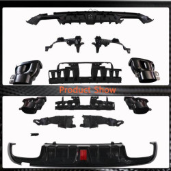 Купить Диффузор заднего бампера с насадками (для SD С43 AMG 2015-2021, Карбон) для Mercedes C-сlass W205