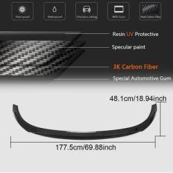 Купить Накладка на передний бампер Lip V1 (для C43 AMG 2019-2021, Карбон) для Mercedes C-сlass W205