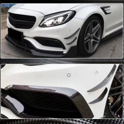 Купить Накладки на передний бампер (для C63 AMG 2015-2019, Карбон) для Mercedes C-сlass W205