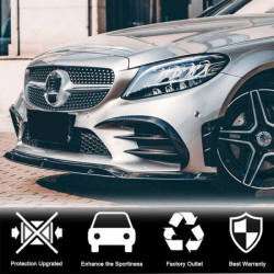 Купить Накладки на передний бампер V1 (для C43 AMG 2019-2021, Карбон) для Mercedes C-сlass W205