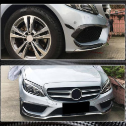 Купить Накладки на передний бампер (для C43 AMG 2015-2019, Карбон) для Mercedes C-сlass W205