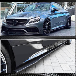 Купить Боковые пороги V2 (для C43/C63 AMG 2015-2019, Карбон) для Mercedes C-сlass W205