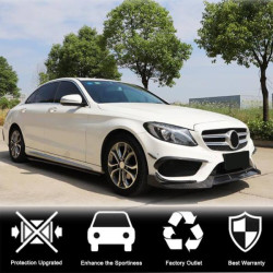Купить Накладка на передний бампер Lip V2 (для C43 AMG 2015-2019, Карбон) для Mercedes C-сlass W205