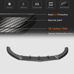 Купить Накладка на передний бампер Lip V3 (для C43 AMG 2015-2019, Карбон) для Mercedes C-сlass W205