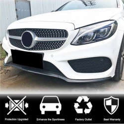 Купить Накладка на передний бампер Lip V4 (для C43 AMG 2015-2019, Карбон) для Mercedes C-сlass W205
