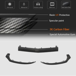 Купить Накладка на передний бампер Lip V4 (для C43 AMG 2015-2019, Карбон) для Mercedes C-сlass W205