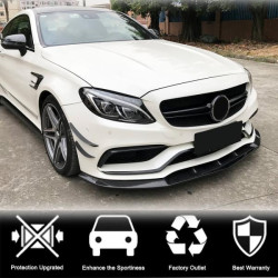 Купить Накладка на передний бампер Lip V1 (для SD C63 AMG 2015-2019, Карбон) для Mercedes C-сlass W205