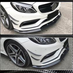 Купить Накладка на передний бампер Lip V1 (для SD C63 AMG 2015-2019, Карбон) для Mercedes C-сlass W205