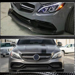 Купить Накладка на передний бампер Lip V2 (для SD C63 AMG 2015-2019, Карбон) для Mercedes C-сlass W205