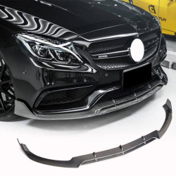 Купить Накладка на передний бампер Lip V4 (для SD C63 AMG 2015-2019, Карбон) для Mercedes C-сlass W205