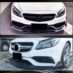 Купить Накладка на передний бампер Lip V4 (для SD C63 AMG 2015-2019, Карбон) для Mercedes C-сlass W205