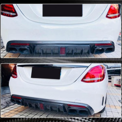 Купить Диффузор заднего бампера V1 (для SD C43/C63 AMG 2015-2019, Карбон) для Mercedes C-сlass W205