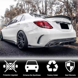 Купить Накладки на задний бампер Flap (для SD C43/C63 AMG 2015-2019, Карбон) для Mercedes C-сlass W205
