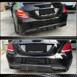 Купить Диффузор заднего бампера V3 (для SD C43/C63 AMG 2015-2019, Карбон) для Mercedes C-сlass W205