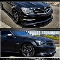 Купить Накладка на передний бампер Lip V1 (для AMG 2012-2014, Карбон) для Mercedes C-class W204