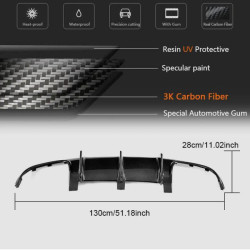 Купить Диффузор заднего бампера V1 (для AMG SD 2008-2011, Карбон) для Mercedes C-class W204