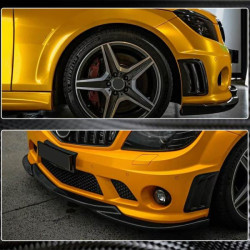 Купить Накладки на передний бампер (для C63 AMG Sedan 2008-2011, Карбон) для Mercedes C-class W204