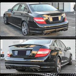 Купить Диффузор заднего бампера V4 (для AMG SD 2008-2011, Карбон) для Mercedes C-class W204