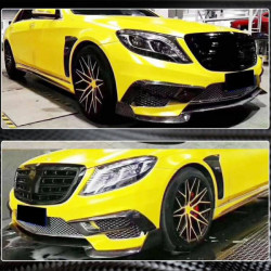Купить Накладки на передний бампер V1 (для S63 AMG 2014-2017, Карбон) для Mercedes S-сlass W222