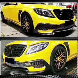 Купить Накладка на передний бампер Lip (для S63 AMG 2014-2017, Карбон) для Mercedes S-сlass W222