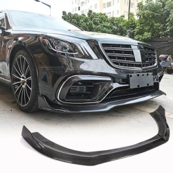Купить Накладка на передний бампер Lip (для S63/S65 AMG 2018-2022, Карбон) для Mercedes S-сlass W222