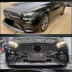 Купить Накладка на передний бампер Lip (для AMG-Line 2020-2023, Карбон) для Mercedes E-сlass W213
