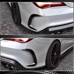Купити Накладки на задній бампер V1 (для AMG-Line / CLA45 AMG SD, Карбон) для Mercedes CLA C117 2013-2019 рр