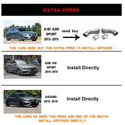 Купити Дифузер заднього бампера V1 (для AMG-Line / A45 AMG HB) для Mercedes A-сlass W176 2012-2018 рр