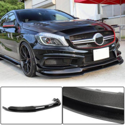 Купити Накладка на передній бампер Lip V2 (для AMG-Line / A45 AMG HB 2013-2015, Карбон) для Mercedes A-сlass W176 рр