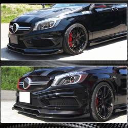Купити Накладка на передній бампер Lip V2 (для AMG-Line / A45 AMG HB 2013-2015, Карбон) для Mercedes A-сlass W176 рр