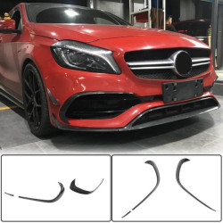 Купити Накладка на передній бампер Lip (для AMG-Line / A45 AMG HB 2016-2018, Карбон) для Mercedes A-сlass W176 рр