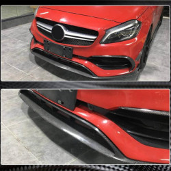 Купити Накладка на передній бампер Lip (для AMG-Line / A45 AMG HB 2016-2018, Карбон) для Mercedes A-сlass W176 рр