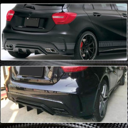 Купити Накладки на задній бампер Flap (для AMG-Line / A45 AMG HB, Карбон) для Mercedes A-сlass W176 2012-2018 рр