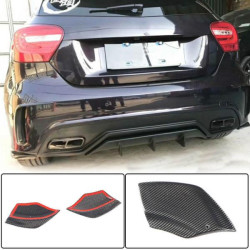 Купити Накладки на задній бампер Flap (для AMG-Line / A45 AMG HB, Карбон) для Mercedes A-сlass W176 2012-2018 рр
