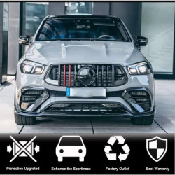 Купити Накладка на передній бампер Lip (для GLE53/AMG-Line 2020-2023, Карбон) для Mercedes GLE W167