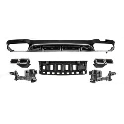 Купить Задний диффузор с насадками Silver (для AMG/AMG-Line, Дизайн E63 2016-2020) для Mercedes E-сlass W213