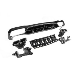 Купить Задний диффузор с насадками Silver (для AMG/AMG-Line, Дизайн E63 2016-2020) для Mercedes E-сlass W213